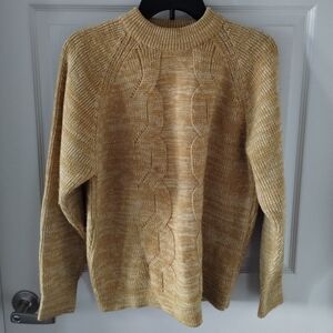 Vintage Aldo Romano Men's Classic Gold Cable Knit Sweater Size S